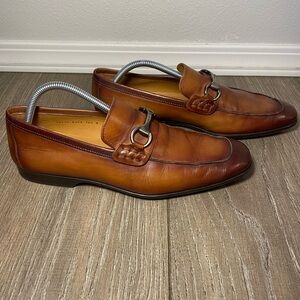 Magnanni Rafa II 18456 Men's Leather Loafer Dress Shoes Cognac Size 9